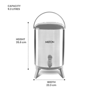 Milton Thermosteel Stellar Insulated Jug 10L | PU Insulated Keeps Beverages Hot & Cold for Hours, Leak Proof Stainless Steel | 1 Year Warranty image 2