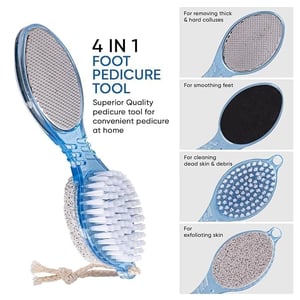 VEGA 4 In 1 Foot Pedicure Brush, Pumice Stone, Scrubber & File For Soft Care image 4