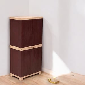 Supreme Fusion 2 Cupboard,  Multi-Purpose Plastic Storage Cabinet, Durable, Easy-to-Clean & Ideal for Bedroom, Office & Utility Spaces