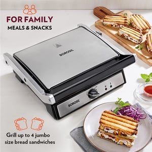 Borosil Super Jumbo 180 Grill Sandwich Maker with BBQ, 2000 Watts, 2 Years Warranty image 4