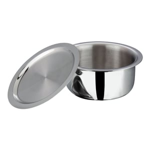 Vinod Platinum Triply Stainless Steel Tope with Lid (Patila) | Induction & Gas Compatible Cookware