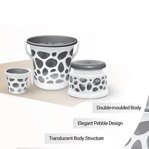 Milton Duplex Spa 3 Pcs Set, Includes Bucket, Mug & Stool, Trendy Bathroom Set for everyday use image 7