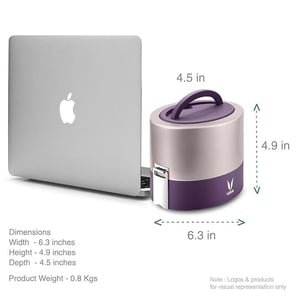 Vaya Tyffyn Insulated Lunch Box, 2 Containers, 600 ml | VacuTherm Keeps Food Hot/Cold 5-6 Hrs, Leak-Resistant Stainless Steel image 14
