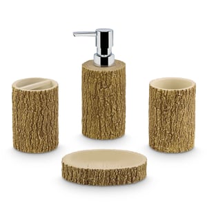 FREELANCE SOHO 4 PCS BATHROOM SET, Premium Bathroom set, PVC Based Stoneware, Lightweigh & Durable - SO104