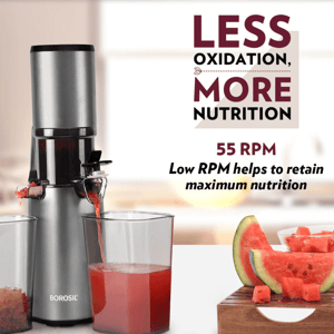 Borosil Smart Cold Press Slow Juicer, Most Compact Slow Juicer for Semi-Hards Fruits & Vegetables image 5