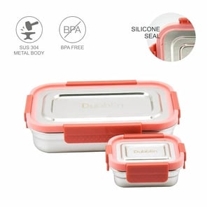 Dubblin Dine Out Senior Lunch Box, Stainless Steel Body, Compact & Sturdy, Ideal for School & Office image 3
