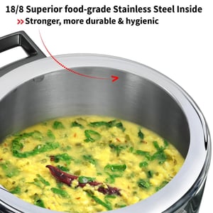 Hawkins 4.5 Litre Triply Stainless Steel Pressure Cooker, Inner Lid Cooker, Silver (HSST45) image 5