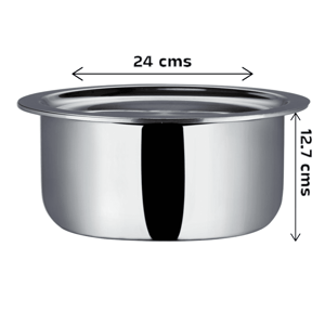 Vinod Platinum Triply Stainless Steel Tope with Lid (Patila) | Induction & Gas Compatible Cookware - 3.5 Litres