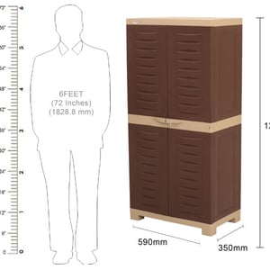 Supreme Fusion 2 Cupboard,  Multi-Purpose Plastic Storage Cabinet, Durable, Easy-to-Clean & Ideal for Bedroom, Office & Utility Spaces image 5