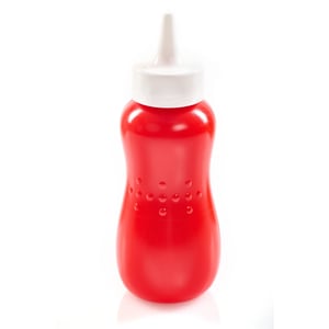 Gluman Sauce Bottle 390, Twist Open & Close Lid Squeeze Bottle, Ideal for Ketchup, Mayo & Home-made Sauces - Red, Buy any 1