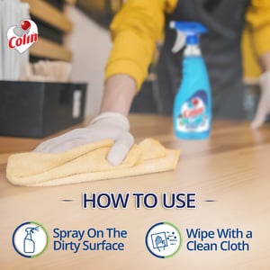 Colin Glass & Multi-Surface Cleaner Spray, 500 ml | Streak-Free Spotless Shine with Lemon Fragrance for Mirrors, Appliances & Car image 5