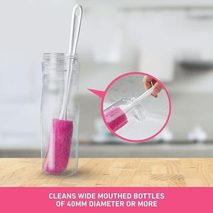 Scotch Brite Bottle Cleaning Brush | Angular Reach, Non-Scratch Antibacterial Scrubber for Wide-Mouth Bottles image 6