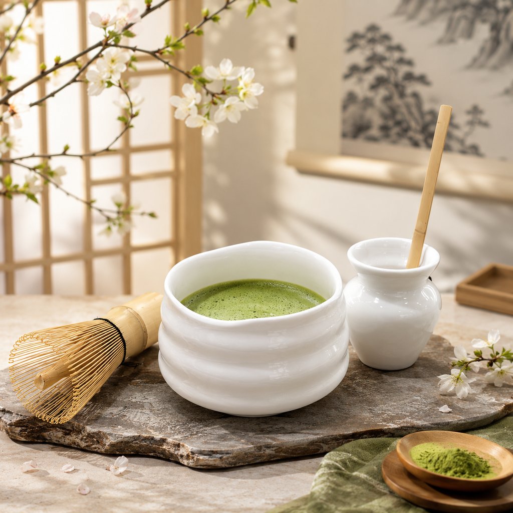 Devnow Matcha Kit - Bowl, Bamboo Whisk, Whisk Holder & Scoop — Bihari Bartan Bhandar