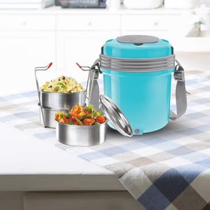 Milton Electron Electric Lunch Box, 1 year warranty - Blue - 3 pcs Set image 3