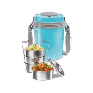 Milton Electron Electric Lunch Box, 1 year warranty - Blue - 4 pcs Set