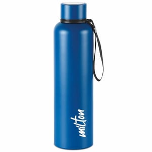 Milton Aura Thermosteel Water Bottle, 12 Hours Hot & Cold - 1000 ml, Dark Blue