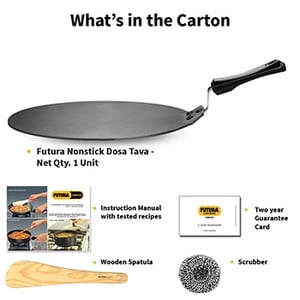 HAWKINS NONSTICK DOSA TAVA 30 CM (NDT30/INDT30), PFOA Free Non Toxic Coating, Ideal for Chillas, Dosas & Omelettes image 6