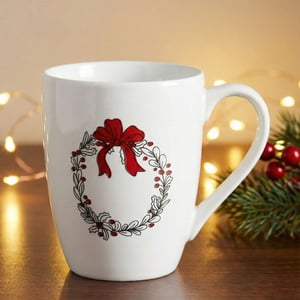 Tatva Christmas Edition Ceramic Mug, 300 ml Mug Ideal for Tea and Coffee - Design-2