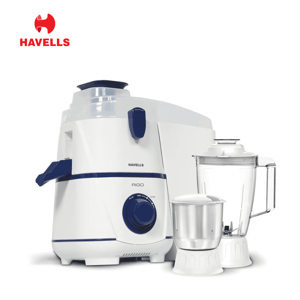 Havells Rigo 500 Watts Juicer Mixer Grinder (JMG), For Daily Juicing of Most Fruits & Vegetables, 5+2 Years Warranty