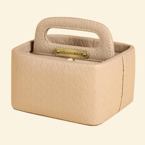 Three Sixty Multi-Purpose Caddy, Premium Faux Leather, Desk, Dining & Remote Organizer, Elegant Utility Storage image 5