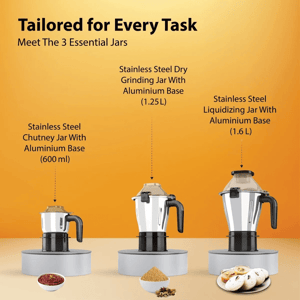 Havells Hexo Plus 1100 Watts Mixer Grinder with 3 Jars, Heavy Duty Mixer with 100 Mins of Continuous Run Time, 5+2 Years Warranty (Copy) image 5