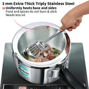 Hawkins Tri-Ply Stainless Steel 2.5 Liters Pressure Cooker (HSST25), Ideal for 2-3 People image 5