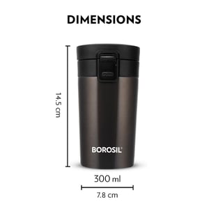 Borosil Coffeemate Insulated Mug – 300 ml, Spillproof Travel Mug , Keeps Drinks Hot or Cold, Ideal for Office, Commute & Work from Home image 3