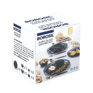 Borosil Aura 20 pcs Dinner Set, Handmade Colored Glass, Microwave & Dishwasher Safe image 5