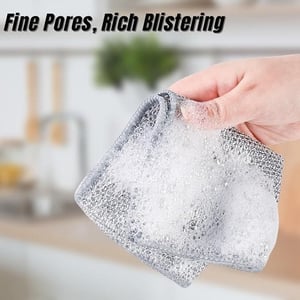 Multipurpose Wire Dishwashing Rags for Wet and Dry Stainless Steel Scrubber Non-Scratch Wire Dishcloth for Washing Dishes Sinks Counters Easy Rinsing Machine Washable Pack of 4 Pcs image 3
