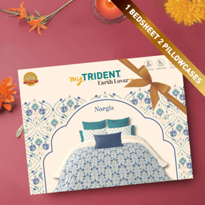 Trident Earth Lover Bedsheet, 100% Cotton King Size (108"x108") Bedsheet for Everyday Use and Gifting - Nargis
