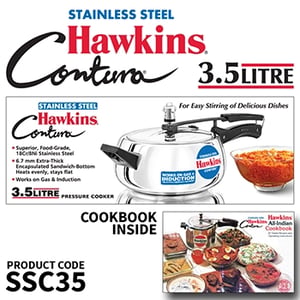 Hawkins Stainless Steel Contura 3.5 Liter Pressure Cooker (SSC35) image 2