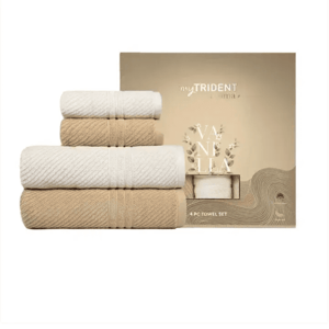Trident Aroma 4 pcs Towel Gift Set (2 Bath Towels+2 Hand Towel), Premium Scented Towels for Everyday Use and Gifting