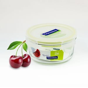 GLASSLOCK CLASSIC AIRTIGHT TEMPERED FOOD CONTAINER - ROUND- 400 ML, Leak Proof, BPA Free, Microwave & Freezer Safe & Airtight