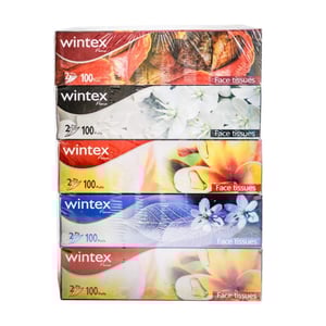 Wintex Facial Tissue Box (Pack of 5), Value Pack
