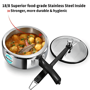 Hawkins Tri-Ply Pressure Cooker cum Pan – 3 Litres, Multi-Use Cookware, 5-Year Warranty*, Ideal for Rice, Curries & More image 4
