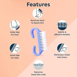 GUBB Nail Brush | Multi-use Manicure and Pedicure Brush | Fingernail Cleanser | Toe Nail Cleanser for Men and Women (Assorted Colour) image 4