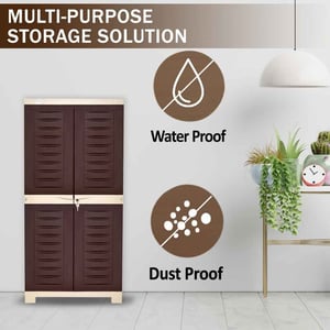 Supreme Fusion 2 Cupboard,  Multi-Purpose Plastic Storage Cabinet, Durable, Easy-to-Clean & Ideal for Bedroom, Office & Utility Spaces image 8