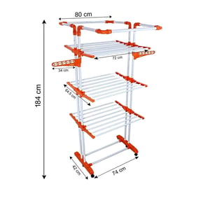 Cipla Plast Jumbo King Foldable Cloth Drying Stand, Heavy-Duty Design with Anti-Corrosion Coating,  Ideal for Balconies & Compact Spaces image 3