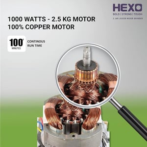 Havells Hexo 1000 Watts Juicer Mixer Grinder (JMG), 3 Jar, Heavy Duty Mixer image 11