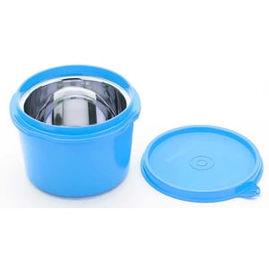 Signoraware Executive Microsafe Steel Container (Big), Inner Steel Container, Leak-Proof, Microwave Safe, Ideal for Office, School & Household Purposes - Blue