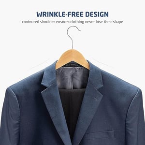 Premium Wooden Hangers – Pack of 12, Sturdy & Smooth Finish, Ideal for Shirts, Suits, Sarees & Jackets image 4