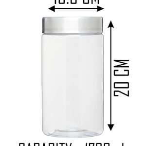 Pearlpet Plus Storage Jars with Steel Lid - 1700ml