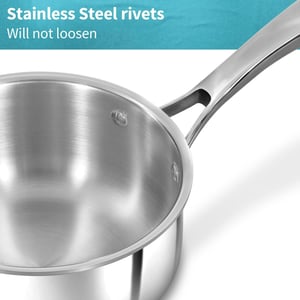 Hawkins Pro 1.5 Litre Sauce Pan, Tri-Ply Stainless Steel Tea Pan/Milk Pan with Stainless Steel Lid, Silver (PSSP15S) image 7