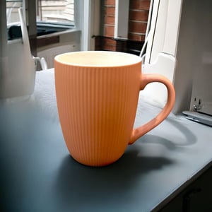 Grace Minimalist Ribbed Milk Mug - Peach
