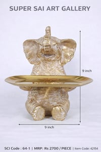 Elephant tray holder (gold finish)