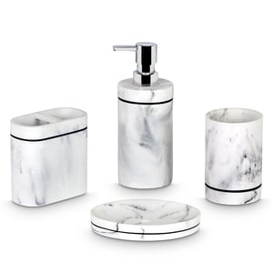FREELANCE SOHO 4 PCS BATHROOM SET, Premium Bathroom set, PVC Based Stoneware, Lightweigh & Durable - SO01Y