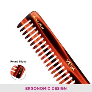 Vega De-Tangling Comb (HMC-28) | Handcrafted Cellulose Acetate, Anti-Static, Smooth Rounded Teeth Reduce Hair Fall image 5