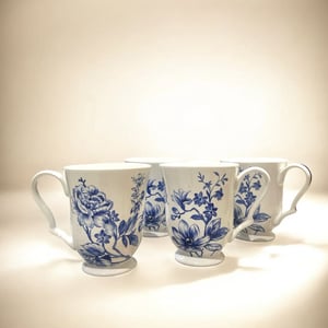Devnow 4 pcs Milk Mug Set, Premium Porcelain set for exclusive hosting and gifting - Adelaide White