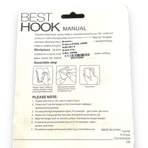 Stainless Steel Stick-On Hooks – Pack of 6, Strong Adhesive, Holds up to 2 Kg, Rust-Free Utility Hooks for Kitchen, Bathroom & Home Use image 2