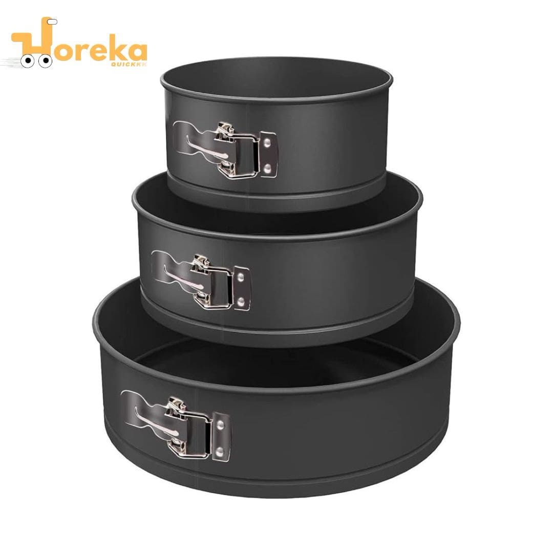 3-Piece Non-Stick Springform Cake Mould Set – Leak-Proof, Easy Release